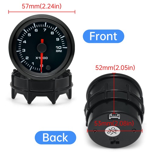 2" 52mm 7 Colors LED Tachometer Gauge 0-10000RPM Tacho Meter For Car Auto - Picture 3 of 22