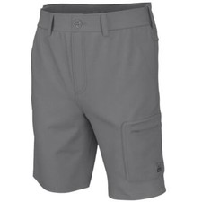 Huk Mens Next Level 10.5" Shorts Overcast Grey Quick Dry Stretch Fishing S Size
