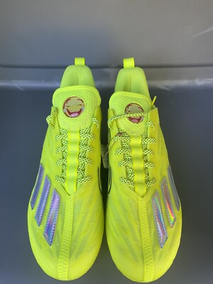 ADIDAS MENS ADIZERO TEAM BIG MOOD SOLAR YELLOW CLEATS SIZE 9 NWOB RARE