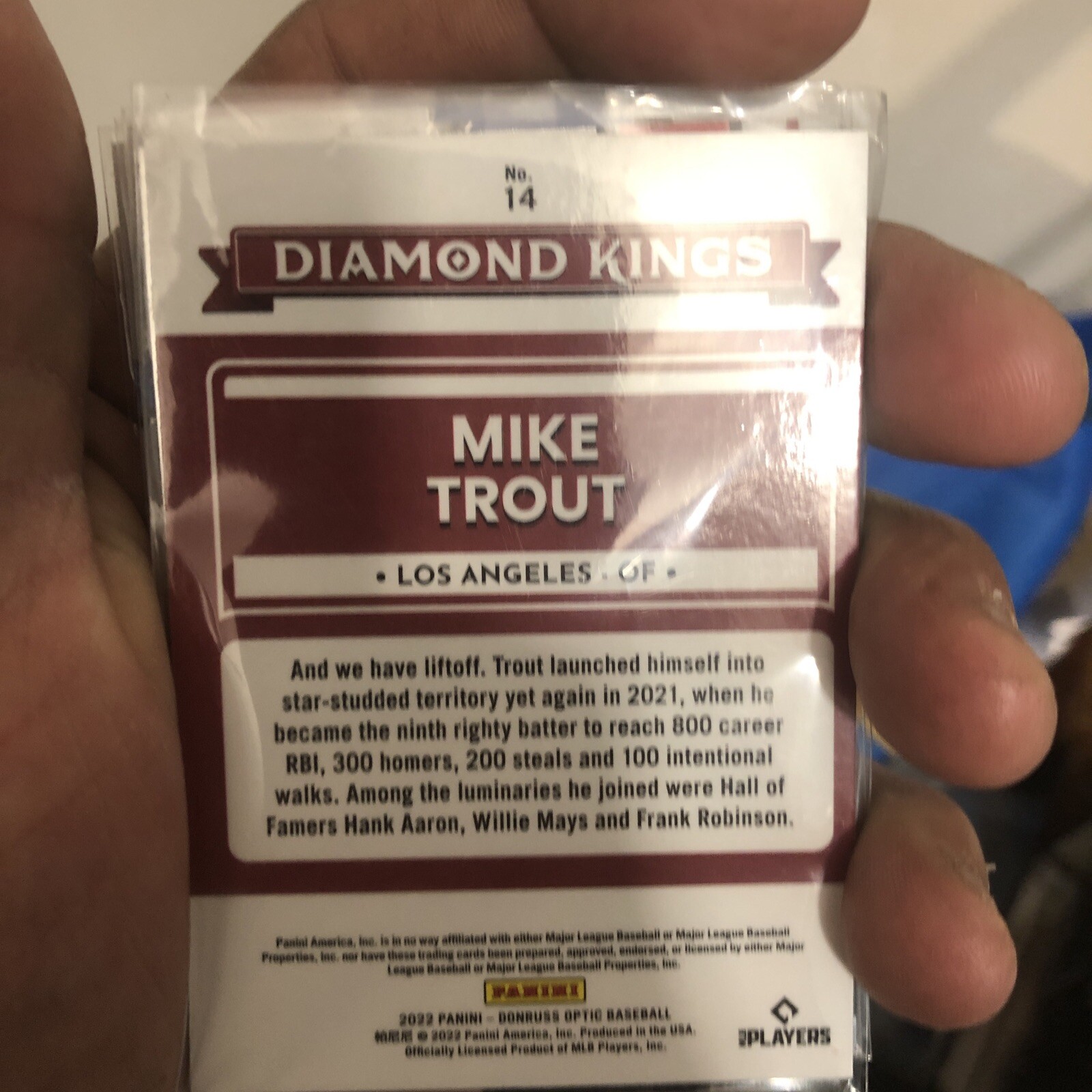 2022 Panini Donruss Optic Diamond Kings 14 Mike Trout Los Angeles