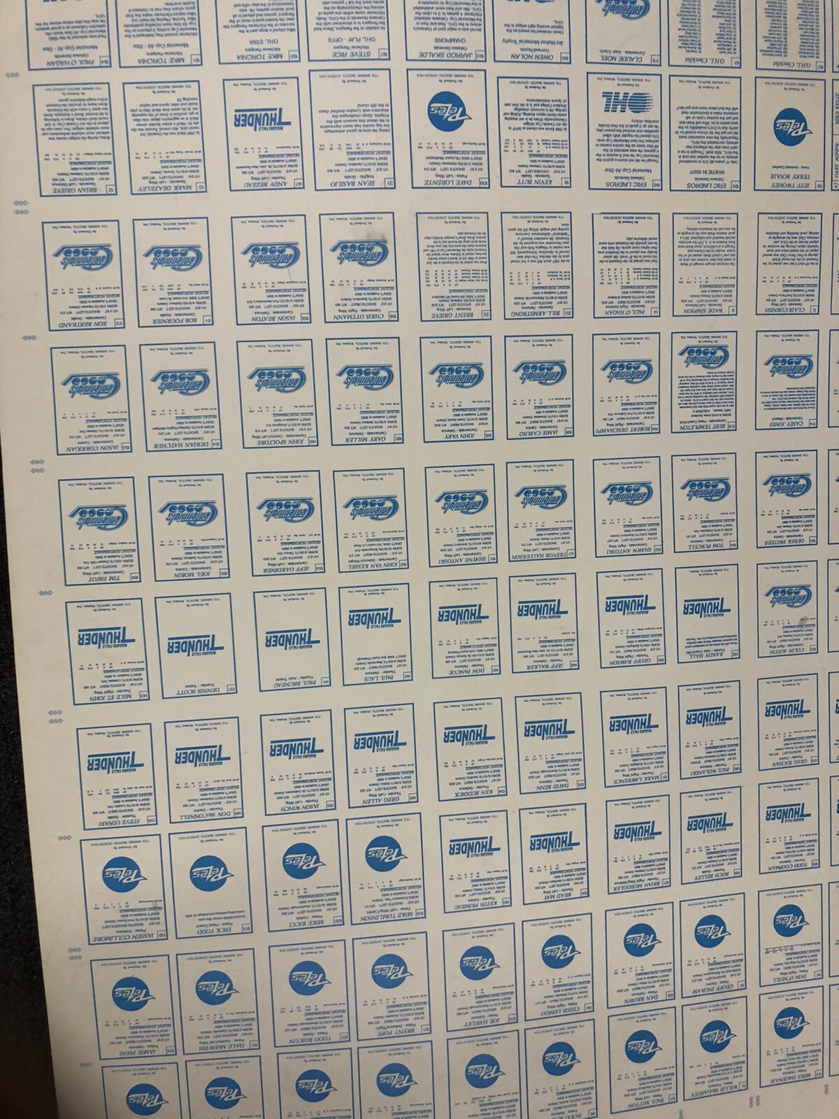 1989 Oshawa Generals Minor League Hockey Cards Uncut Sheet Lindros RC