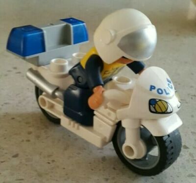 LEGO DUPLO VINTAGE USATO POLIZIOTTO IN MOTO POLIZIA