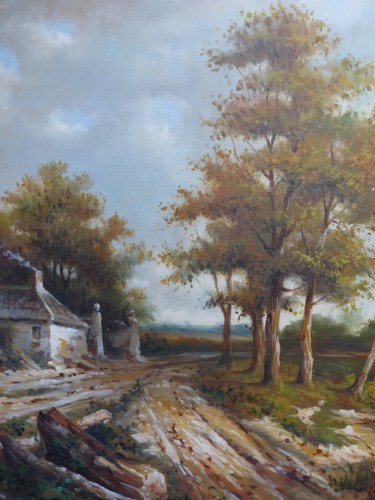 LARGE COUNTRY VIEW LISTED ARTIST ROBERT SCALVINI FREE SHIPPING TO ENGLAND - Picture 4 of 14