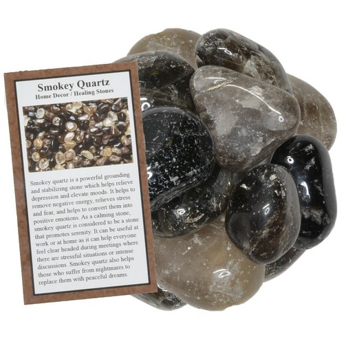 1/2 lb Smokey Quartz Tumbled Stones - Grade 2 - XLarge - 1.5" to 2" Avg. - Picture 2 of 3