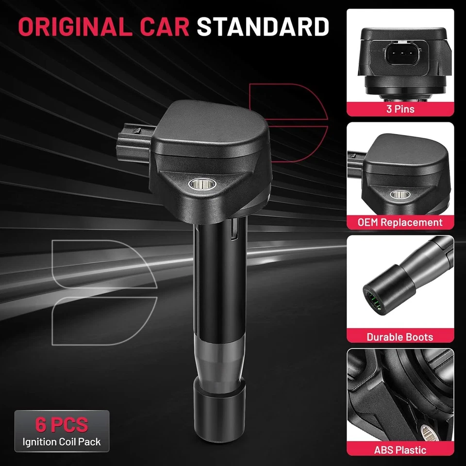 Paquete de 6 bobinas de encendido UF603 para Acura ZDX 2010-2013 3,7 L V6 Foto 2 de 4