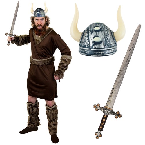 MENS VIKING COSTUME ADULTS FANCY DRESS 