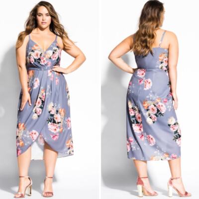 New! City Chic *flawed* Florence Dress grey plus size 14