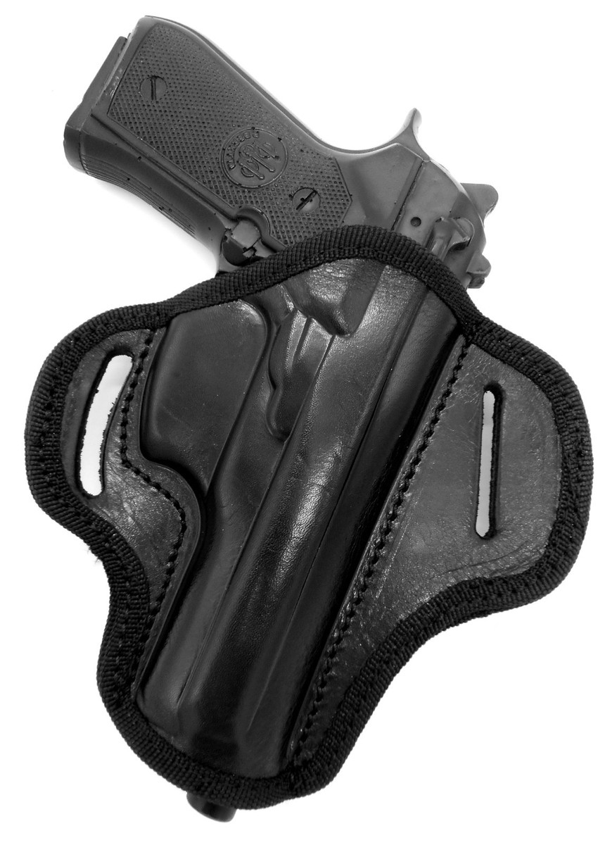 CEBECI Right Hand Black Leather Open Top Belt Holster BERETTA 92FS