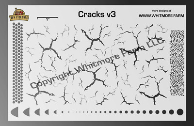 Cracks v3 Mesh Fishing Lure Airbrush Stencil - Mylar Reusable