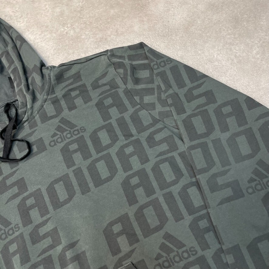 Adidas Hoodie Mens Y2K Pullover All Over Print Sweatshirt, Green, Large image 4