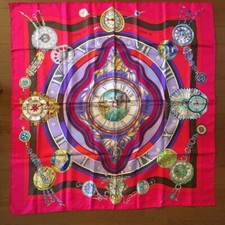 HERMES Carre 90 Scarf parmi les fleurs je compte les heures Scarves Wraps Women