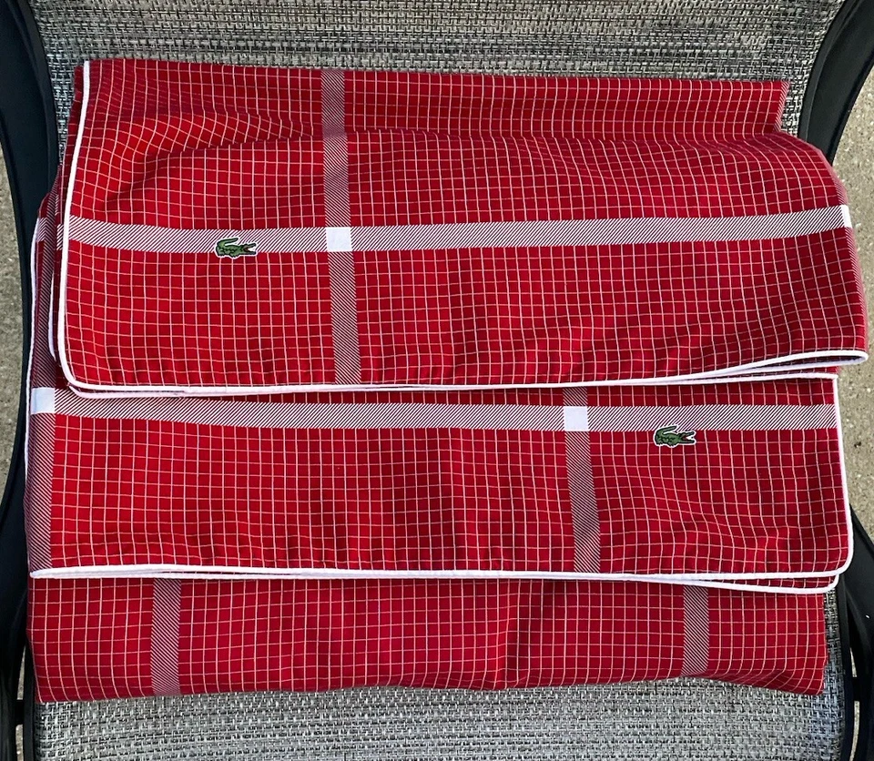 Juego de funda nórdica Lacoste rojo chile cambon 100 % algodón KING 3 piezas Foto 3 de 4