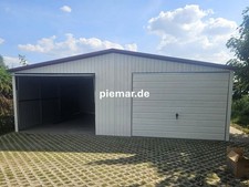 Doppelgarage 6,5x6,5x2,65m Satteldach Horizontalpanel Blechgarage Schuppe|30286*