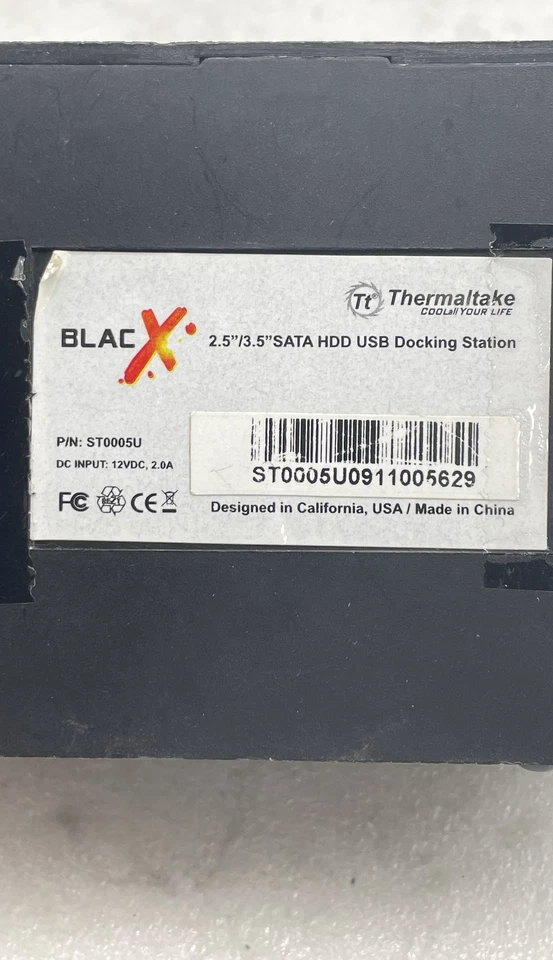 Thermaltake BlacX ST0005U 2.5”x3.5” eSATA & USB Hard Drive Docking Unit Only - Image 3 of 4