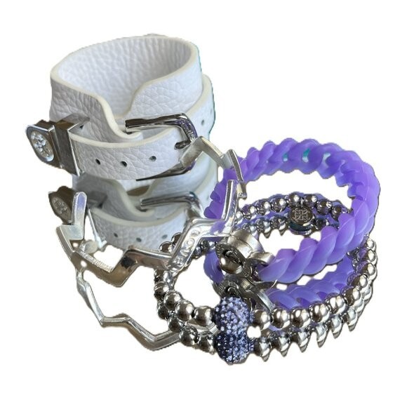 Rustic Cuff Stackable Mixable Bracelet Sets Leath… - image 9