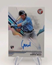 Curtis Mead 2024 Topps Pristine Baseball Rookie On Card Auto RC #PA-CME Rays. rookie card picture