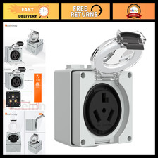 30Amp Outdoor Power Outlet Box, 125/250V NEMA 10-30R, Weatherproof, Heavy Duty R