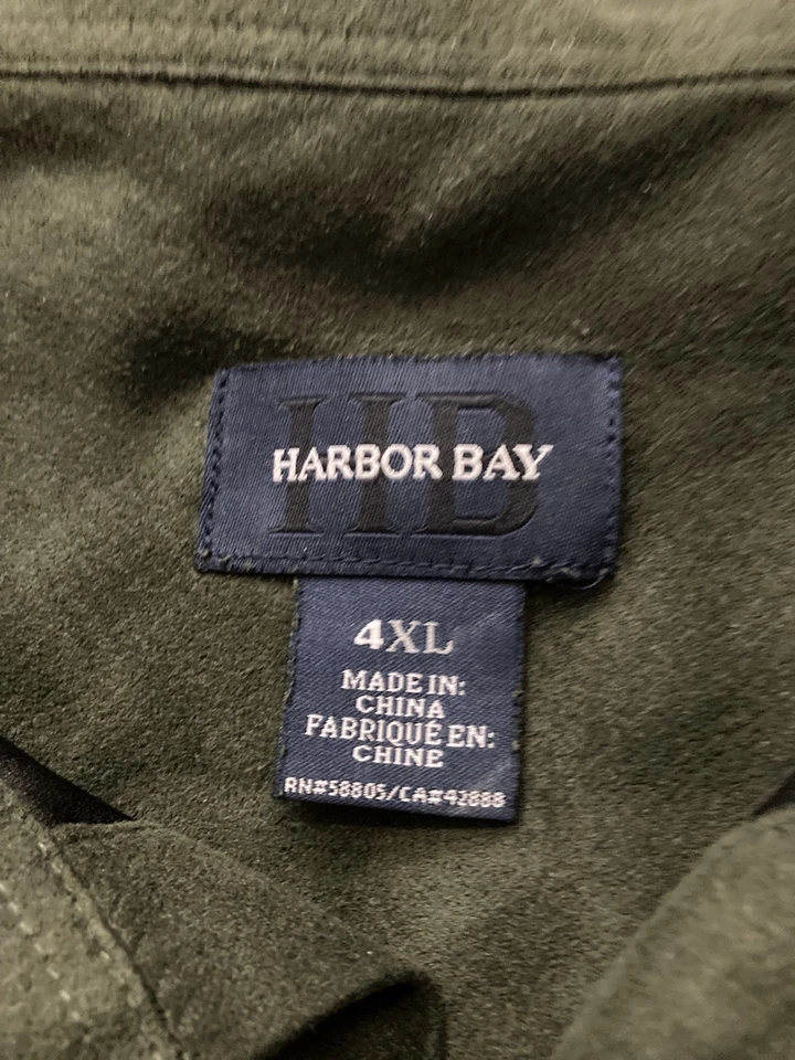 Harbor Bay Hombre 4xl Gamuza Como King Talla Larga S MOLESKIN Camisa Verde Bosque Foto 4 de 4