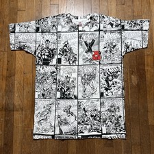 Vintage 90s 1993 X-Men Marvel Comic Book Strip AOP Mega Print Shirt XL