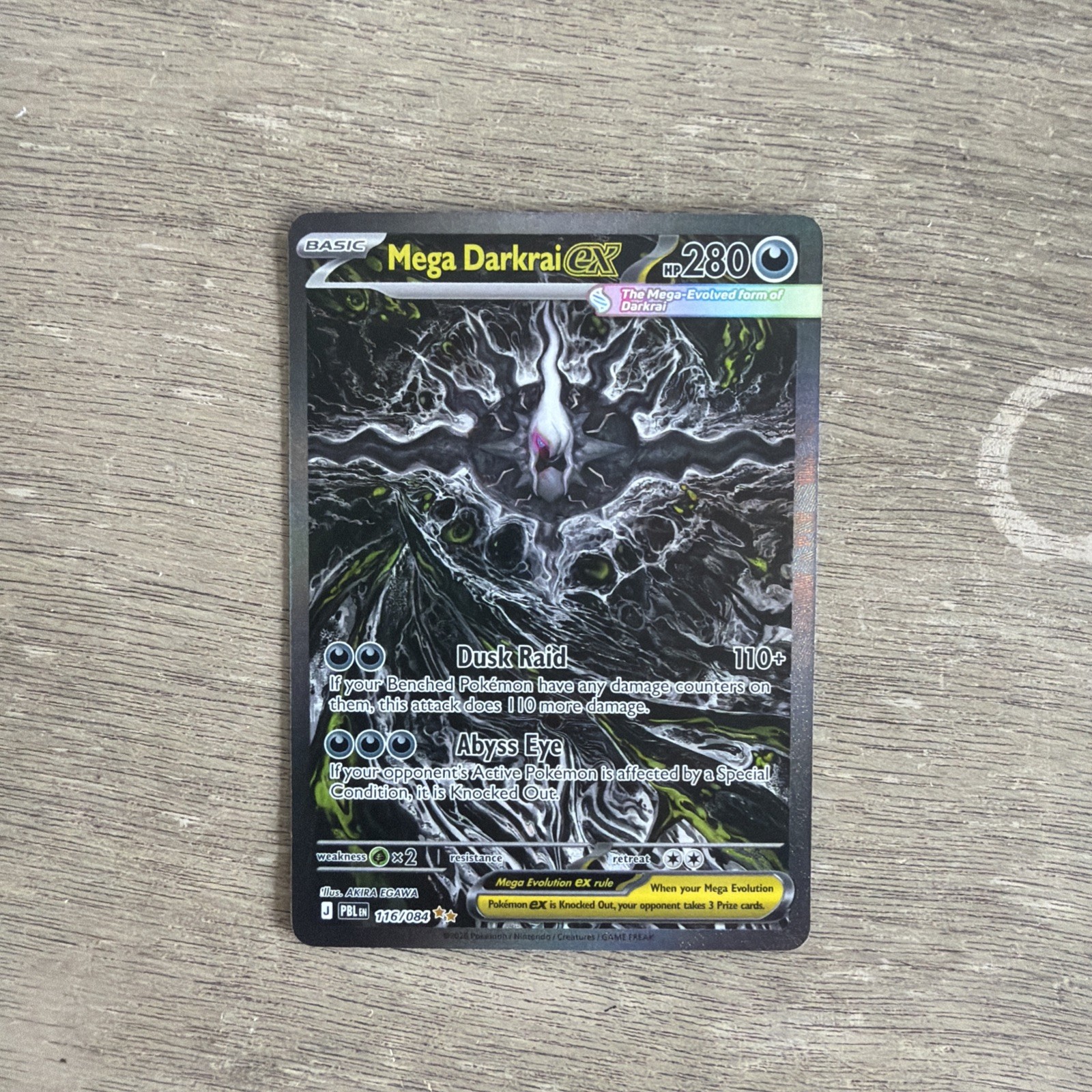 Mega Darkrai Ex 116/084 Pokemon Pitch Black Special Illustration Rare TCG Mint