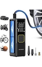 Tire Inflator Portable Air Compressor, 150 PSI Cordless Air Pump for Car Black