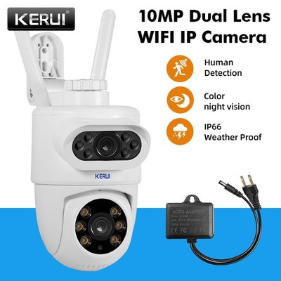 10MP Dual Lens WiFi IP Camera Wireless Outdoor CCTV PTZ Home Security IR Camera