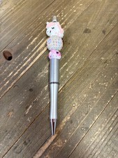 Silver Beadable pen with unicorn
