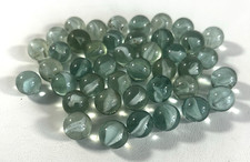VINTAGE GLASS MARBLES CATS EYE WHITE 5/8 Inch Lot of 42