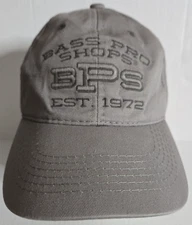 Bass Pro Shops BPS "Gone Fishing" Gray Snapback Baseball Cap Hat, "EST. 1972"