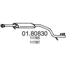 MTS 01.80830 Mittelschalldämpfer Schalldämpfer für FORD MONDEO III Kombi (BWY)