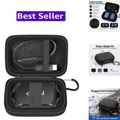 Carrying Case for Crucial X10 X9 Pro Portable SSD for Travel-Black | Portable...