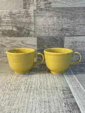 Fiesta 7oz Cups Pair of 2 Sunflower Yellow Fiestaware Espresso Coffee Tea Mugs