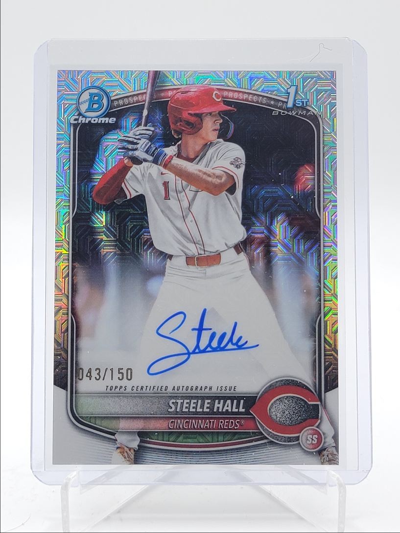 STEELE HALL 2025 BOWMAN CHROME DRAFT 1ST CHOICE HTA AUTO /150 Q5498