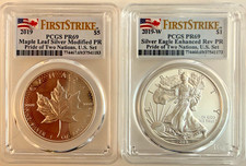2019-W Pride of Two Nations 2 Coin Set US Reverse PR & Mod Maple Leaf PCGS PR69