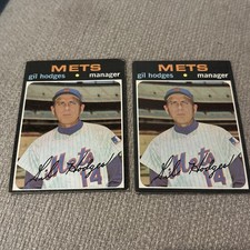 Gil Hodges 1971 Topps Baseball Card - #183 - New York Mets 2 Card Lot