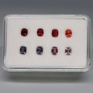Oval&Cushion 5x4 mm.Natural Fancy Color Spinel Myanmar 8Pcs/3.59Ct.