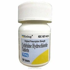 Rising Cetirizine Hydrochloride 10mg Antihistamine Tablets 100 Count Pack of 3