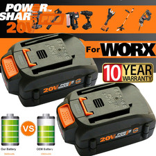 2pack For WORX 20V MAX Extend Lithium Battery 20 Volt WA3520 WA3525 WA3575 WG155