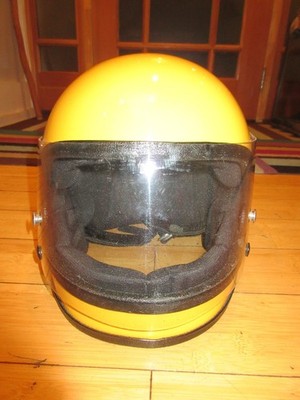 Vintage retro 1973 Motorcycle helmet Lear Siegler 1970's yellow | eBay