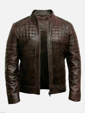 Veste en cuir véritable pour