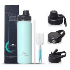 700ML Stainless Steel Water Bottle Vacuum Insulated Metal Sport Gym Mint green