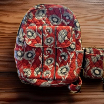 VERA BRADLEY  DECO DAISY Crossbody Backpack & Matching Small Size Wallet.
