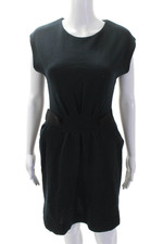 D Exterior Women Sheath Sweater Dress Black 100% Lana Designer Size S