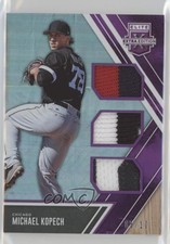 2017 Panini Elite Extra Edition Triple Materials Purple /10 Michael Kopech