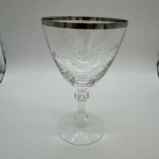 Vintage Tiffin-Franciscan Lenox Kingsley Platinum Water Goblet Wine Glass Barwar