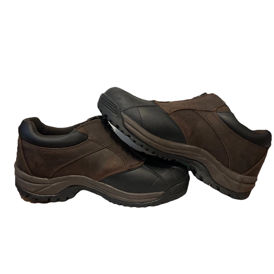 Propet 靴子 男式 暴雪 踝拉链 棕色皮革 尺寸 12W(E) 超宽 M3786 — 第 3/4 张图片