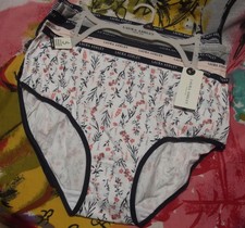 5 NEW LAURA ASHLEY LS9221 5PKNN SIGNATURE WAISTBANDS COTTON BRIEF PANTIES XL