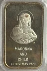 1973 1 oz .999 silver bar Madonna & child Christmas Mary Jesus in capsule #65