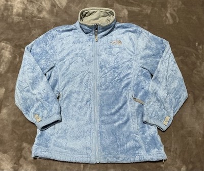 North Face Mädchen Plüsch Fleece Jacke blau durchgehender Reißverschluss Größe M 10/12