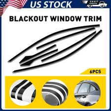 Window Side Vinyl Cover Trim For Honda Civic 2016-2021 Sedan Glossy Black